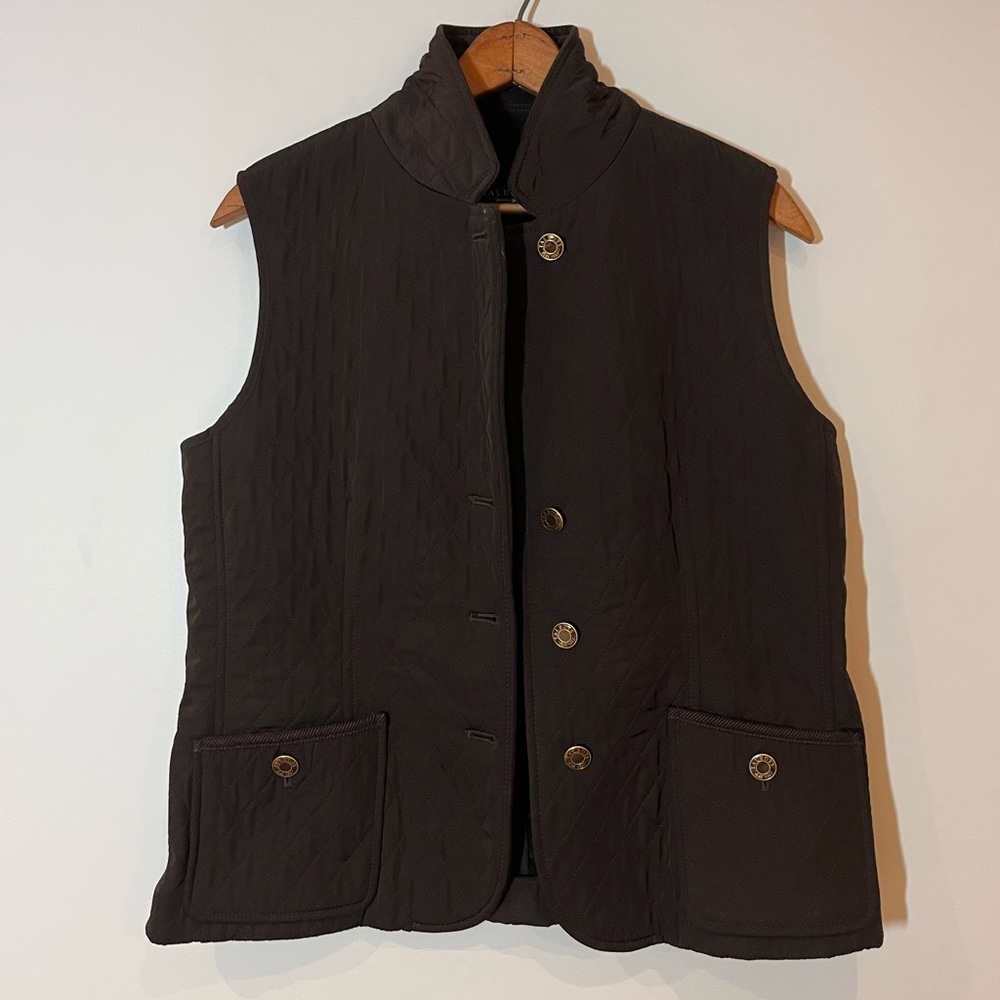 Talbots Petite Small Brown Womens Jacket Vest Very Cute